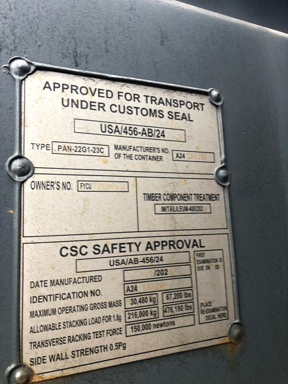 Морской контейнер FYCU7269014